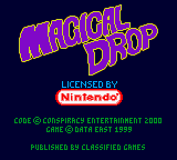 Magical Drop title screen for GameBoy Color
